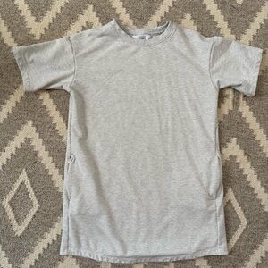 Athleta Girl Light Gray Short Sleeve Sweatshirt Tunic Dress - NWOT